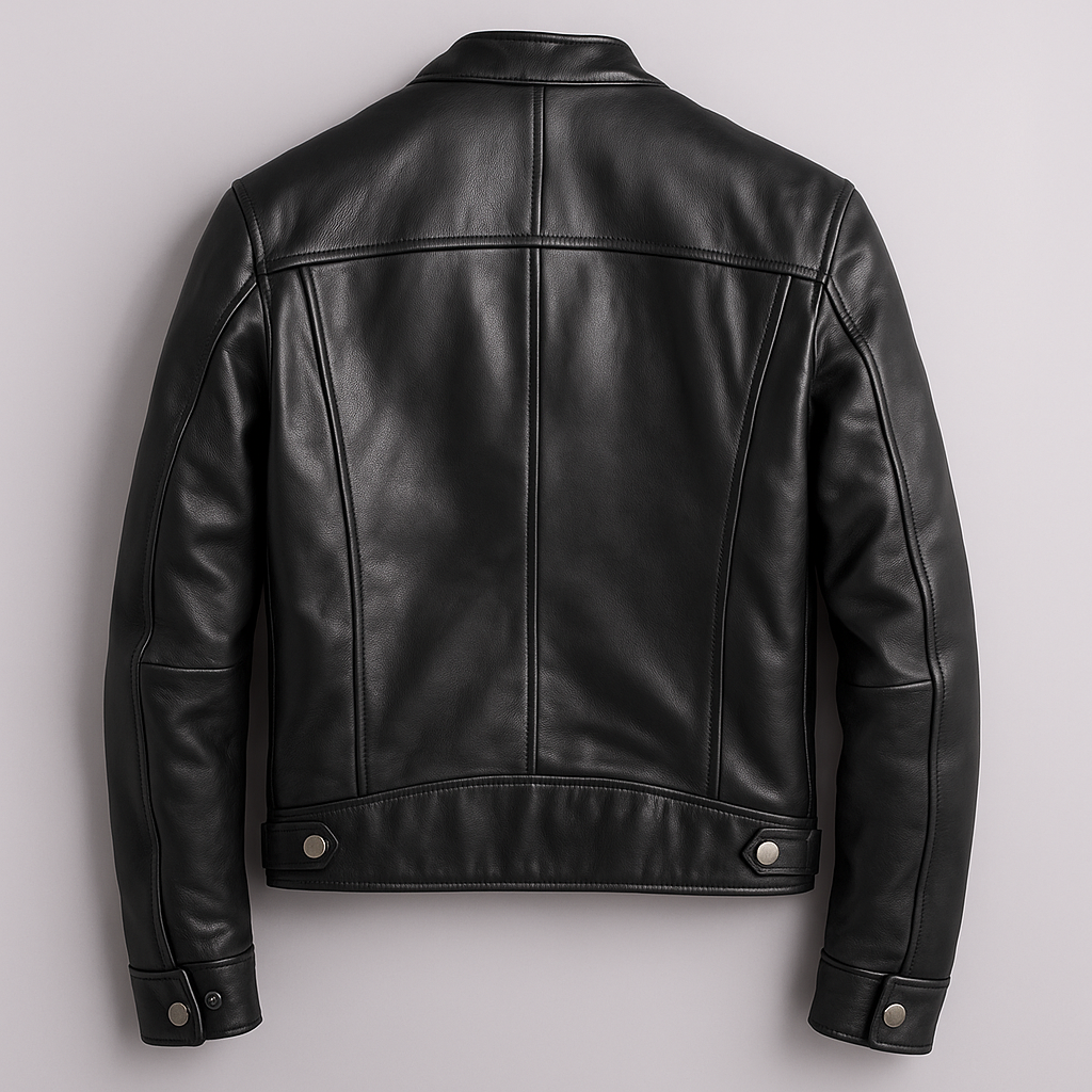 Blouson cuir homme vintage coupe structurée