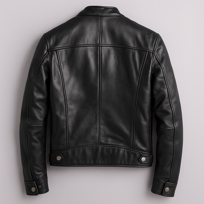 Blouson cuir homme vintage coupe structurée