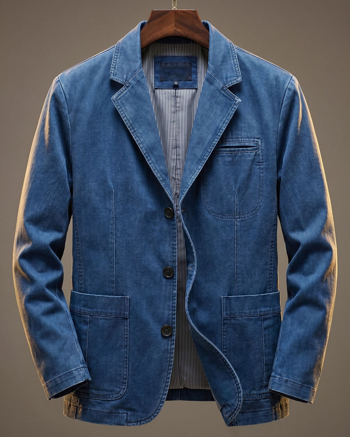 Herren-Blazer aus verwaschenem Denim mit strukturierter, lässiger Passform