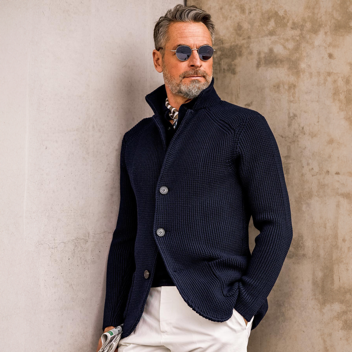 Herrenstrickjacke dicht gewebt elegant Büro Abend
