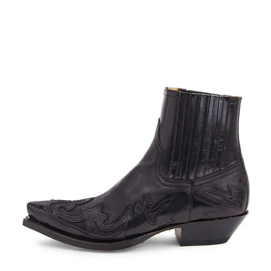 Bottes cowboy homme cuir style western bout pointu
