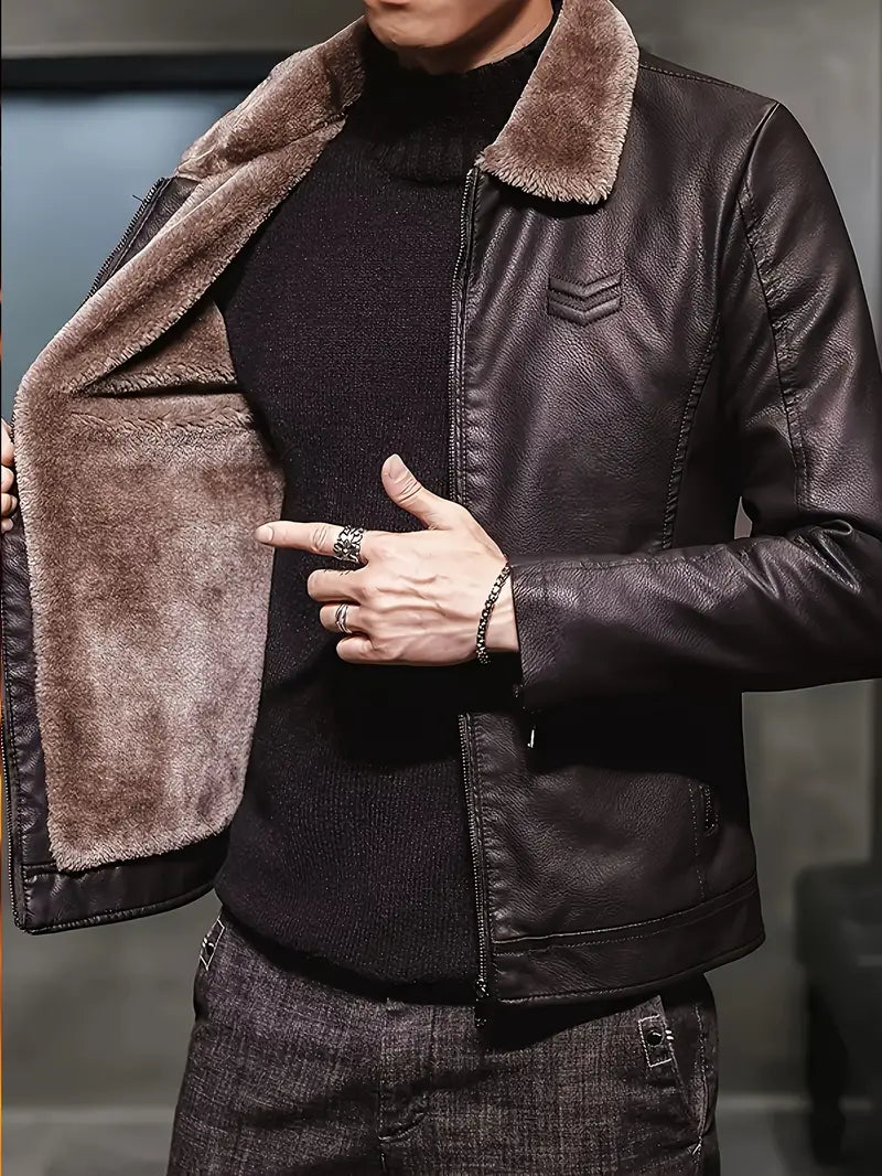 Eleganter Herren-Lederblouson für Herbst und Winter