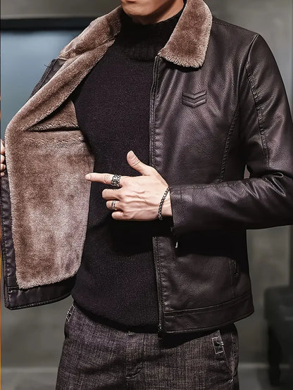 Eleganter Herren-Lederblouson für Herbst und Winter