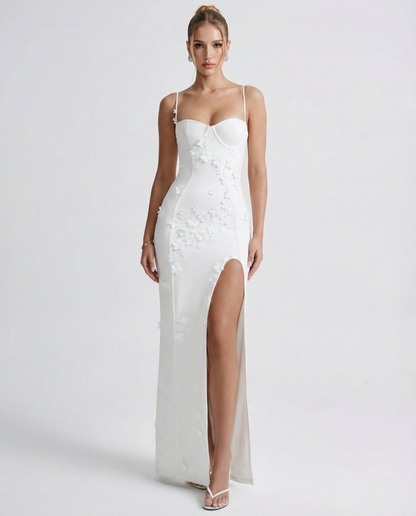 ARIA Robe Maxi Luna Fente – Romantique et Élégante