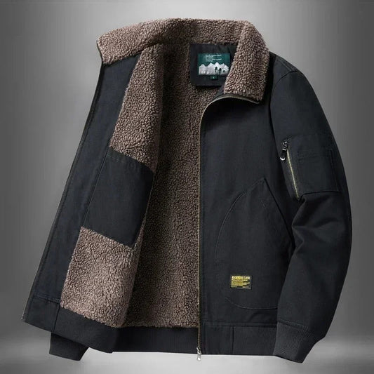 Herren-Fliegerjacke mit warmem und strapazierfähigem Sherpa-Futter