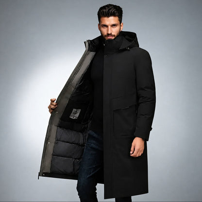 Manteau homme long hiver chaud protection maximale
