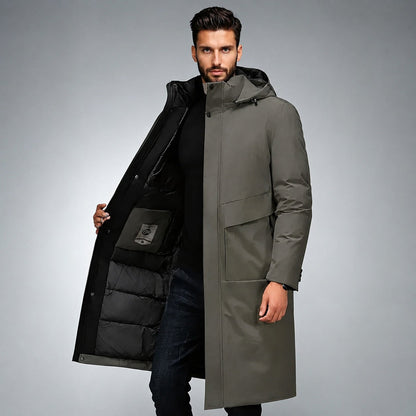 Manteau homme long hiver chaud protection maximale
