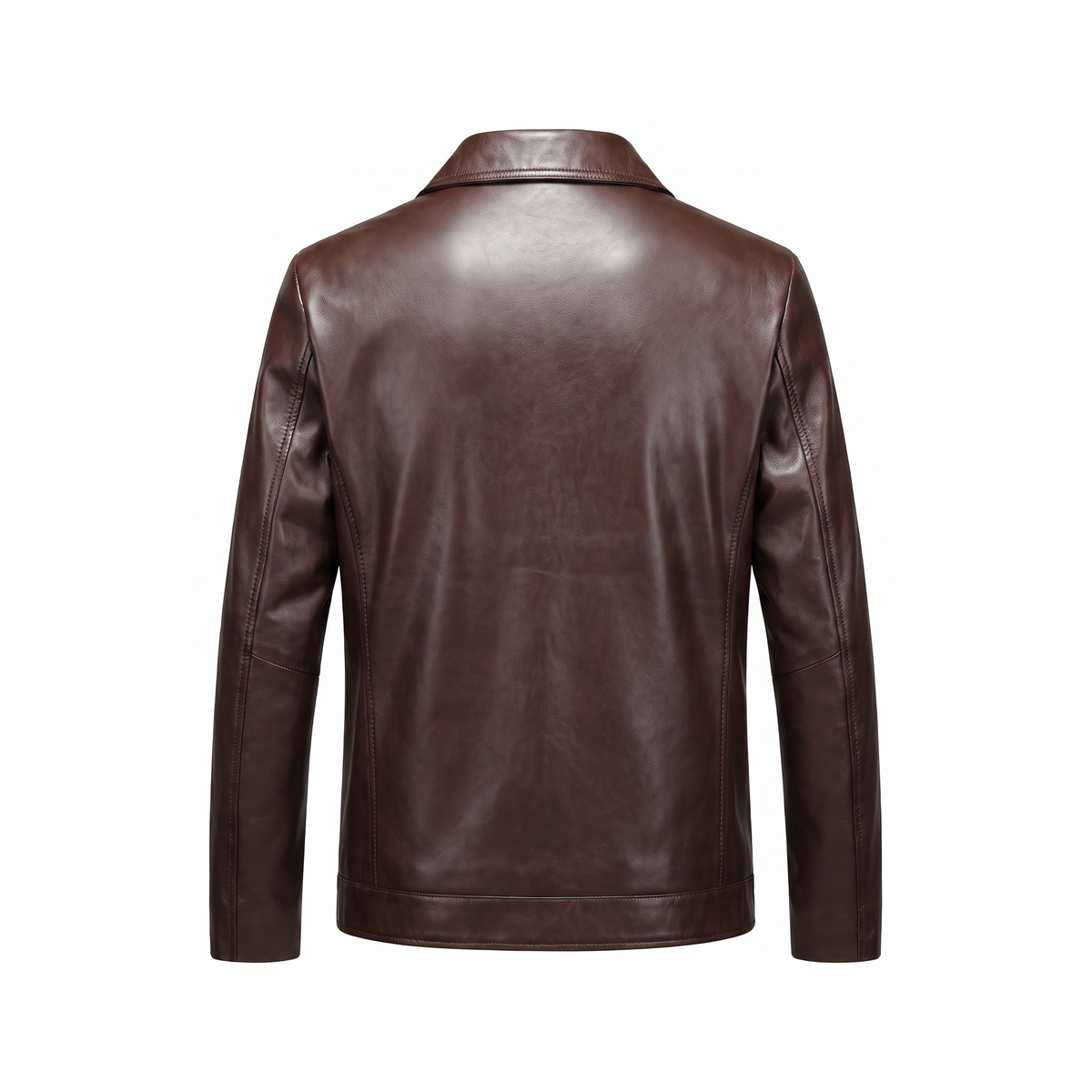 Blouson cuir homme coupe courte col pointu