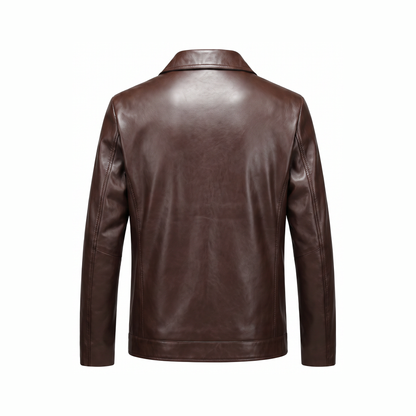 Blouson cuir homme coupe courte col pointu