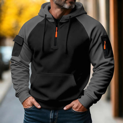 Bequemer Herrenpullover mit Reißverschluss und Strukturstrick