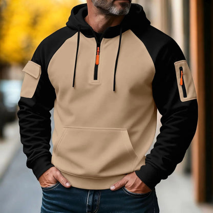 Bequemer Herrenpullover mit Reißverschluss und Strukturstrick