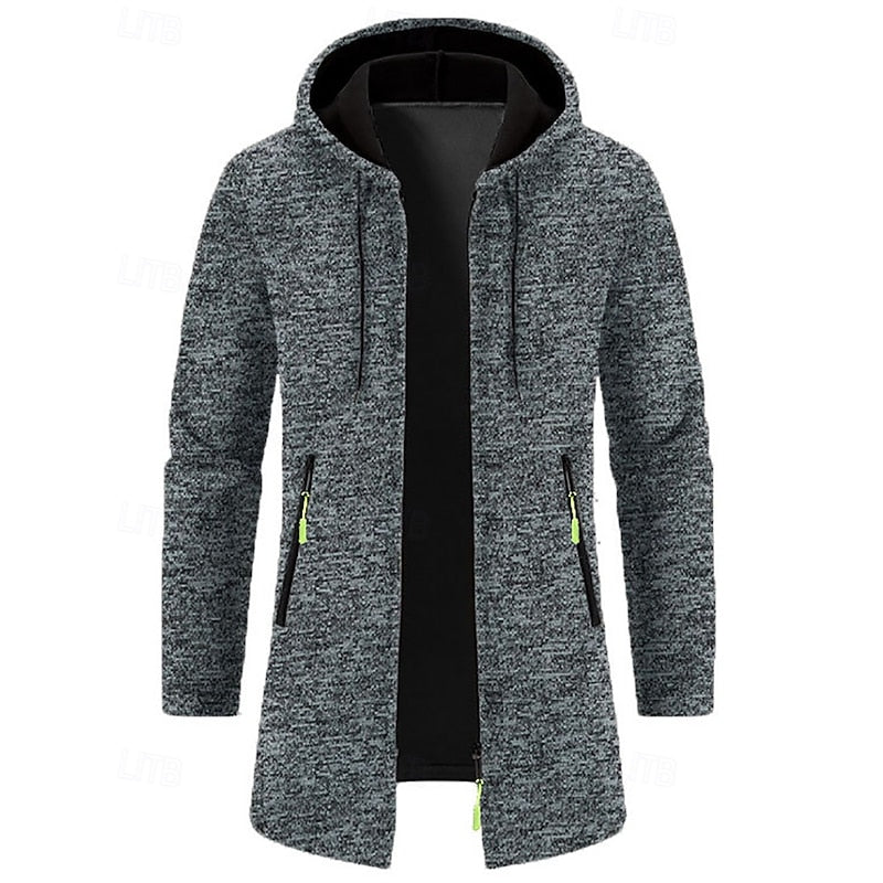 Manteau long homme à capuche élégant et chaud