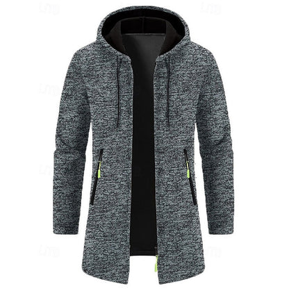 Manteau long homme à capuche élégant et chaud