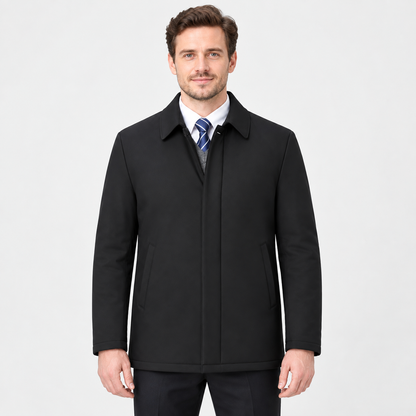 Veste homme hiver doublée chaude col revers élégant