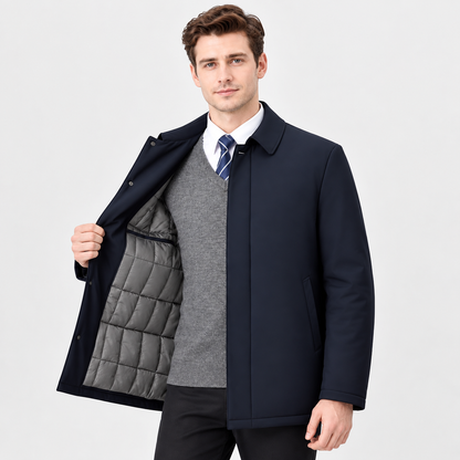 Veste homme hiver doublée chaude col revers élégant