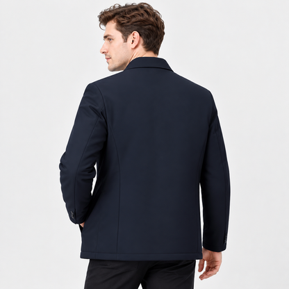 Veste homme hiver doublée chaude col revers élégant