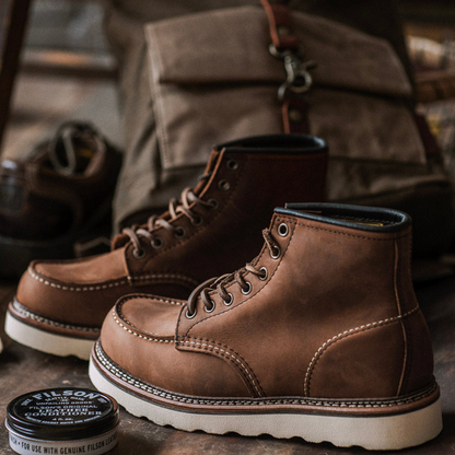 Bottes homme travail marron résistantes adhérence