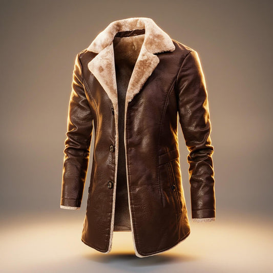 Manteau homme cuir agneau doux élégant