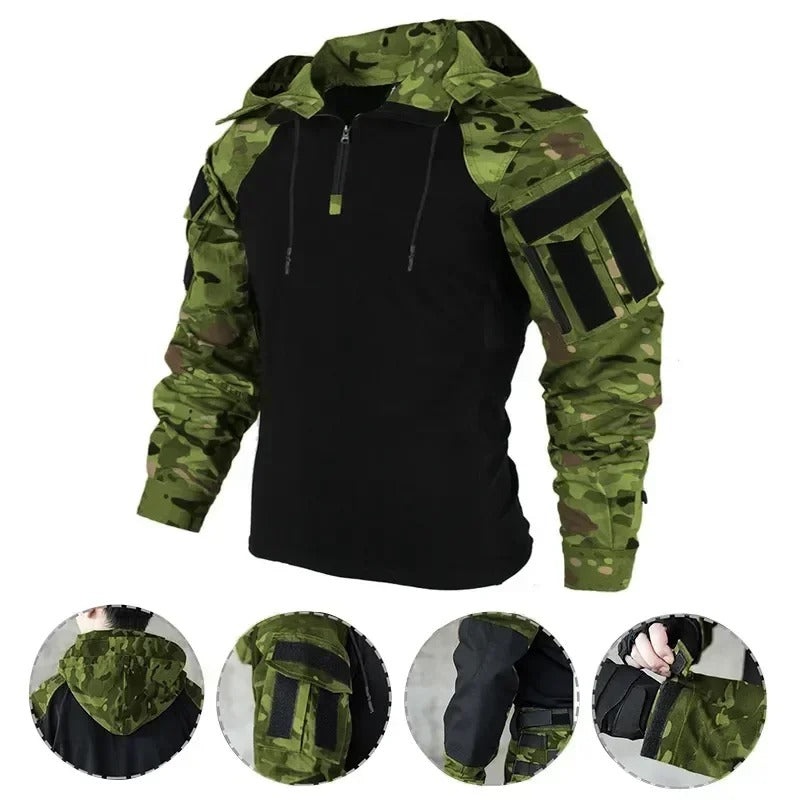 Veste tactique homme softshell à capuche imperméable