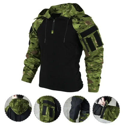 Veste tactique homme softshell à capuche imperméable