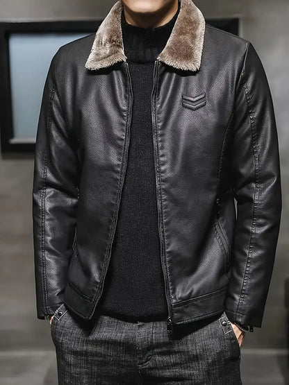 Eleganter Herren-Lederblouson für Herbst und Winter