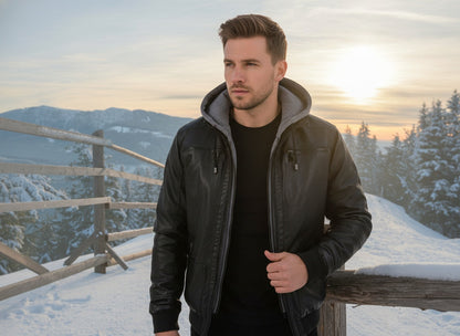 Veste en cuir homme élégante coupe moderne