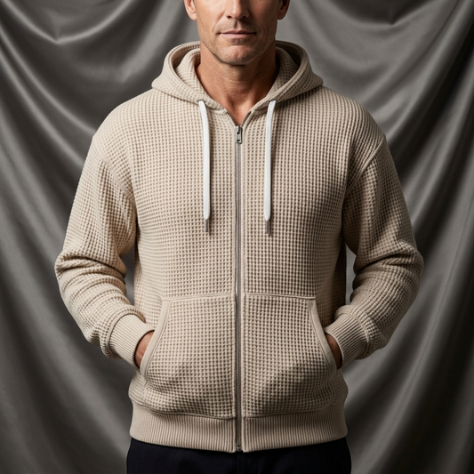 Veste homme tricot gaufré légère décontractée