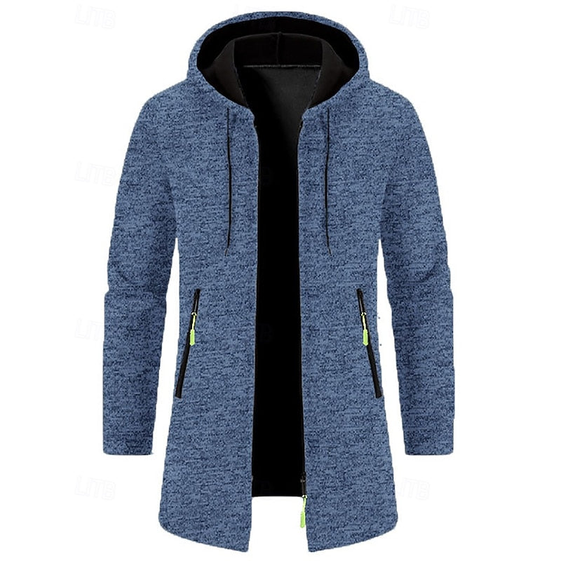 Manteau long homme à capuche élégant et chaud