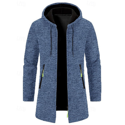 Manteau long homme à capuche élégant et chaud