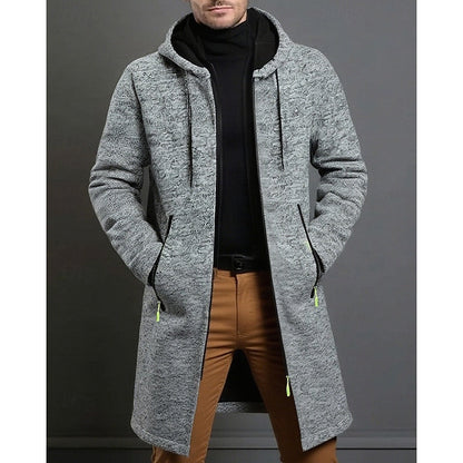 Manteau long homme à capuche élégant et chaud