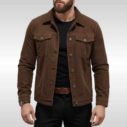 Veste homme velours côtelé décontractée boutonnée