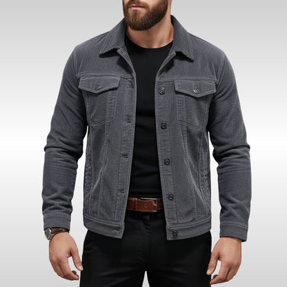 Veste homme velours côtelé décontractée boutonnée