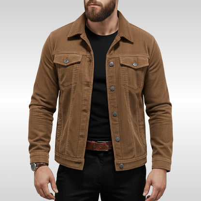 Veste homme velours côtelé décontractée boutonnée