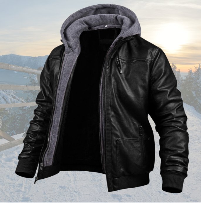 Veste en cuir homme élégante coupe moderne