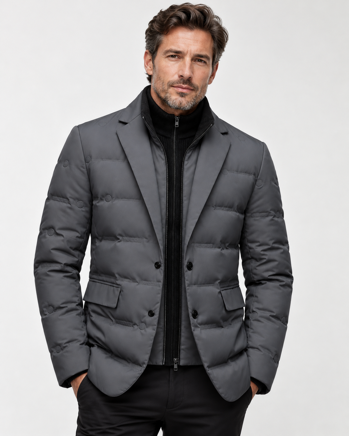 Veste matelassée homme style blazer coupe slim