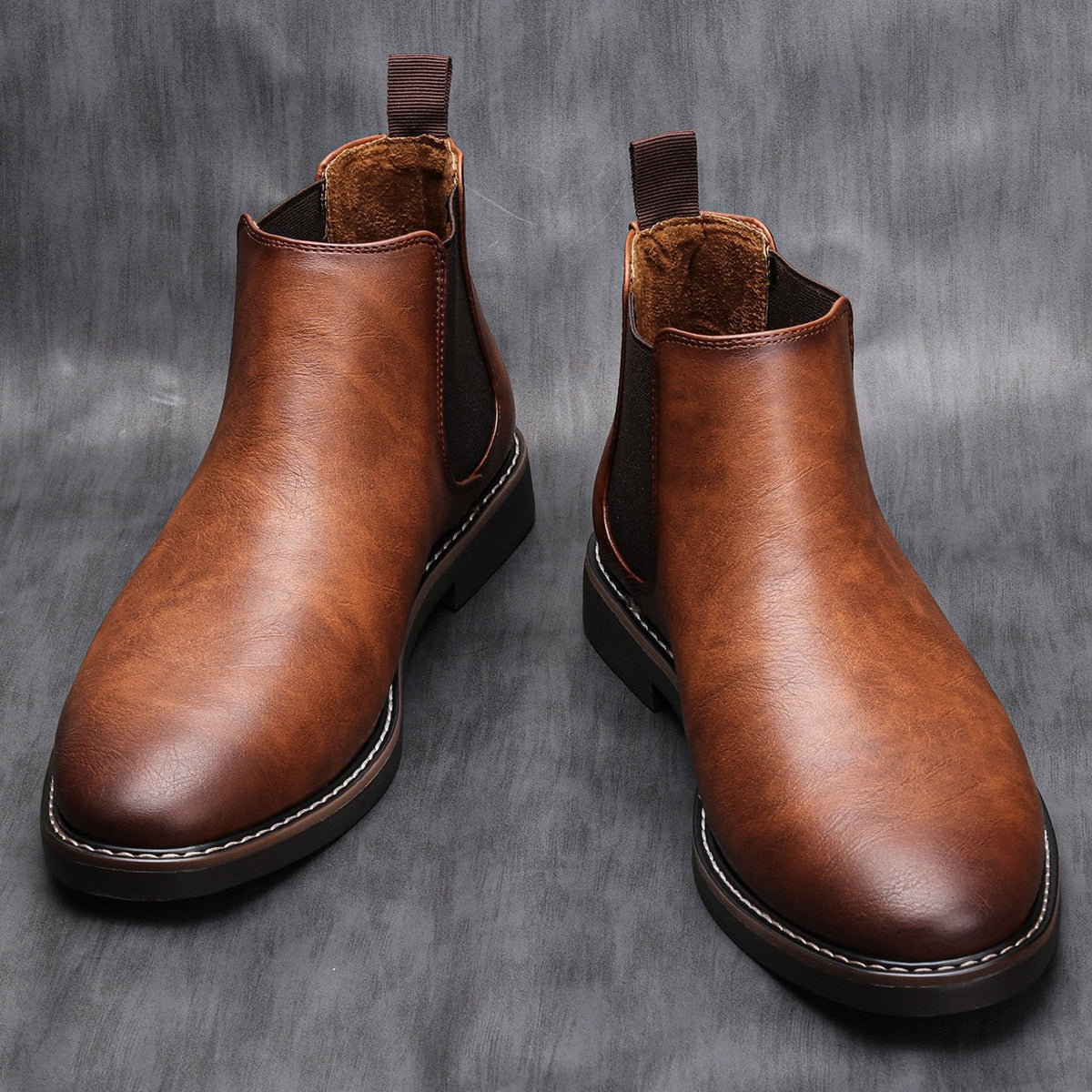 Elegante Chelsea-Boots für Herren aus Leder mit rutschfester Sohle
