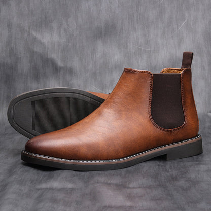 Elegante Chelsea-Boots für Herren aus Leder mit rutschfester Sohle