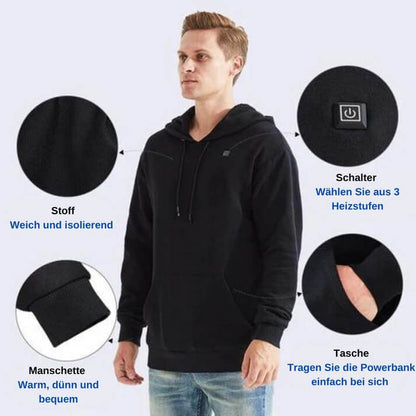 Beheizbarer Unisex-Kapuzenpullover mit einstellbarer Temperatur