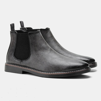 Elegante Chelsea-Boots für Herren aus Leder mit rutschfester Sohle