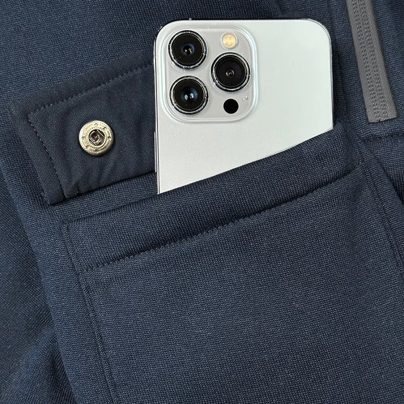 Kapuzenjacke für Herren mit Reißverschluss, Taschen, sportlich, für den Alltag
