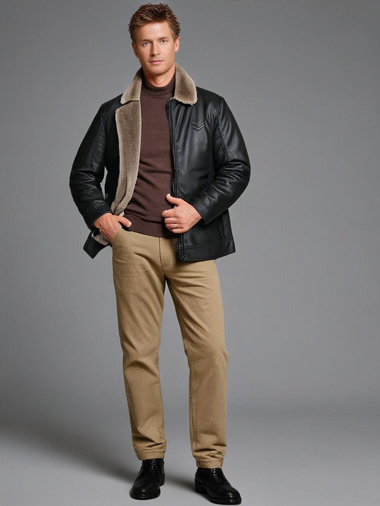 Eleganter Herren-Lederblouson für Herbst und Winter