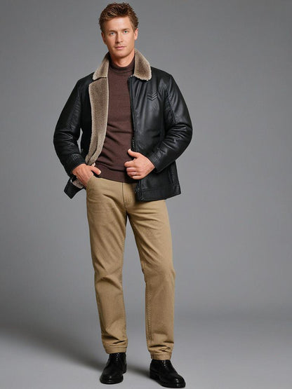 Eleganter Herren-Lederblouson für Herbst und Winter