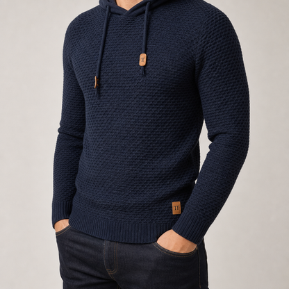 Herren-Kapuzenpullover mit weichem Strukturstrick