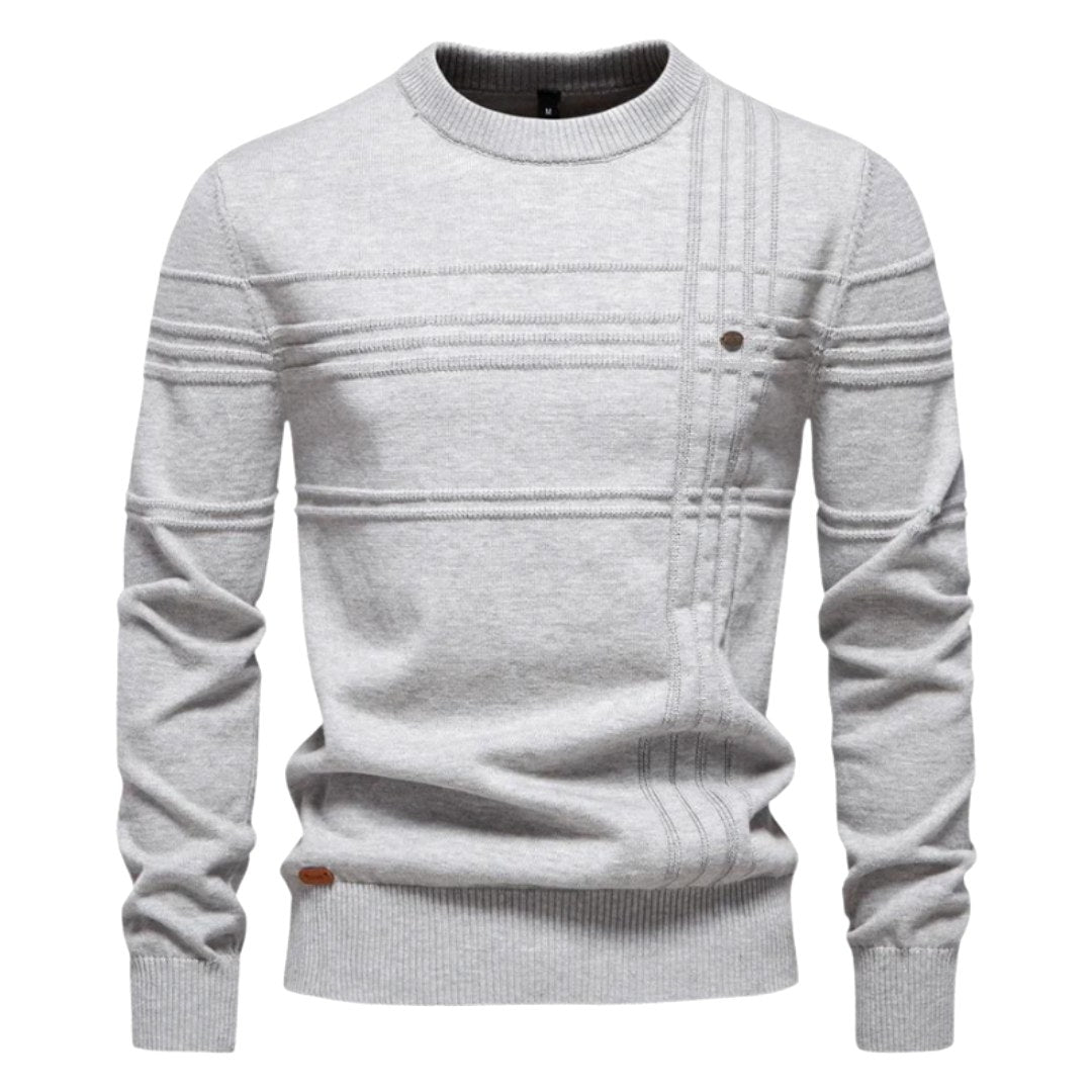 Pull homme maille tricot motif carreaux classique