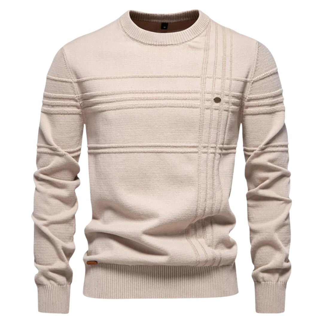 Pull homme maille tricot motif carreaux classique