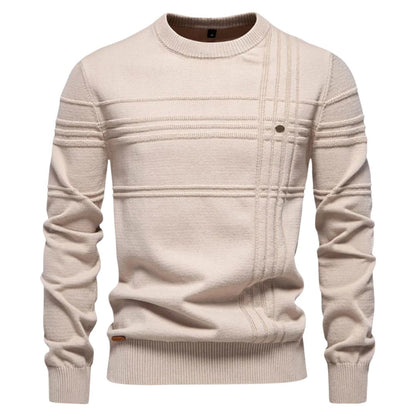 Pull homme maille tricot motif carreaux classique
