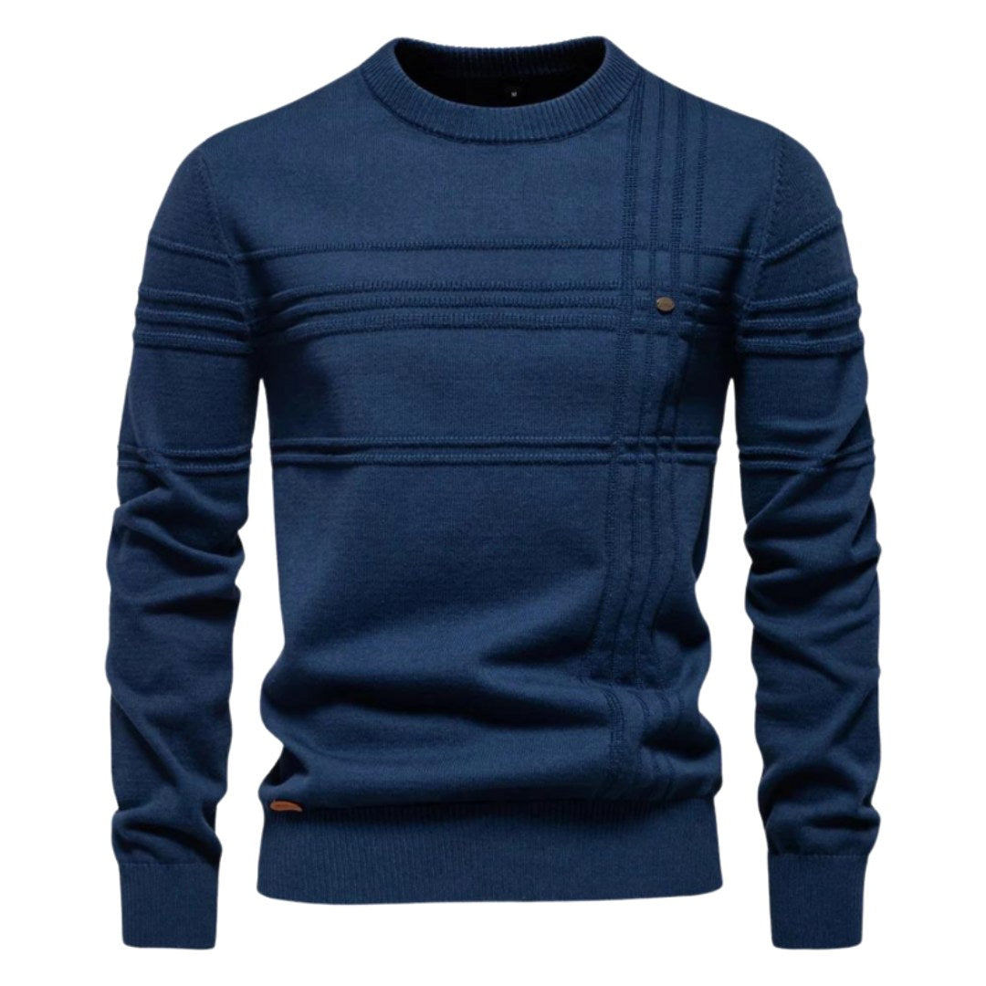 Pull homme maille tricot motif carreaux classique