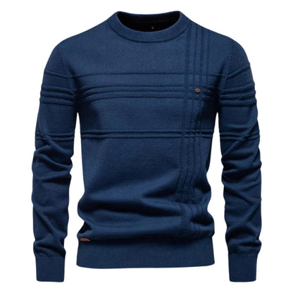Pull homme maille tricot motif carreaux classique