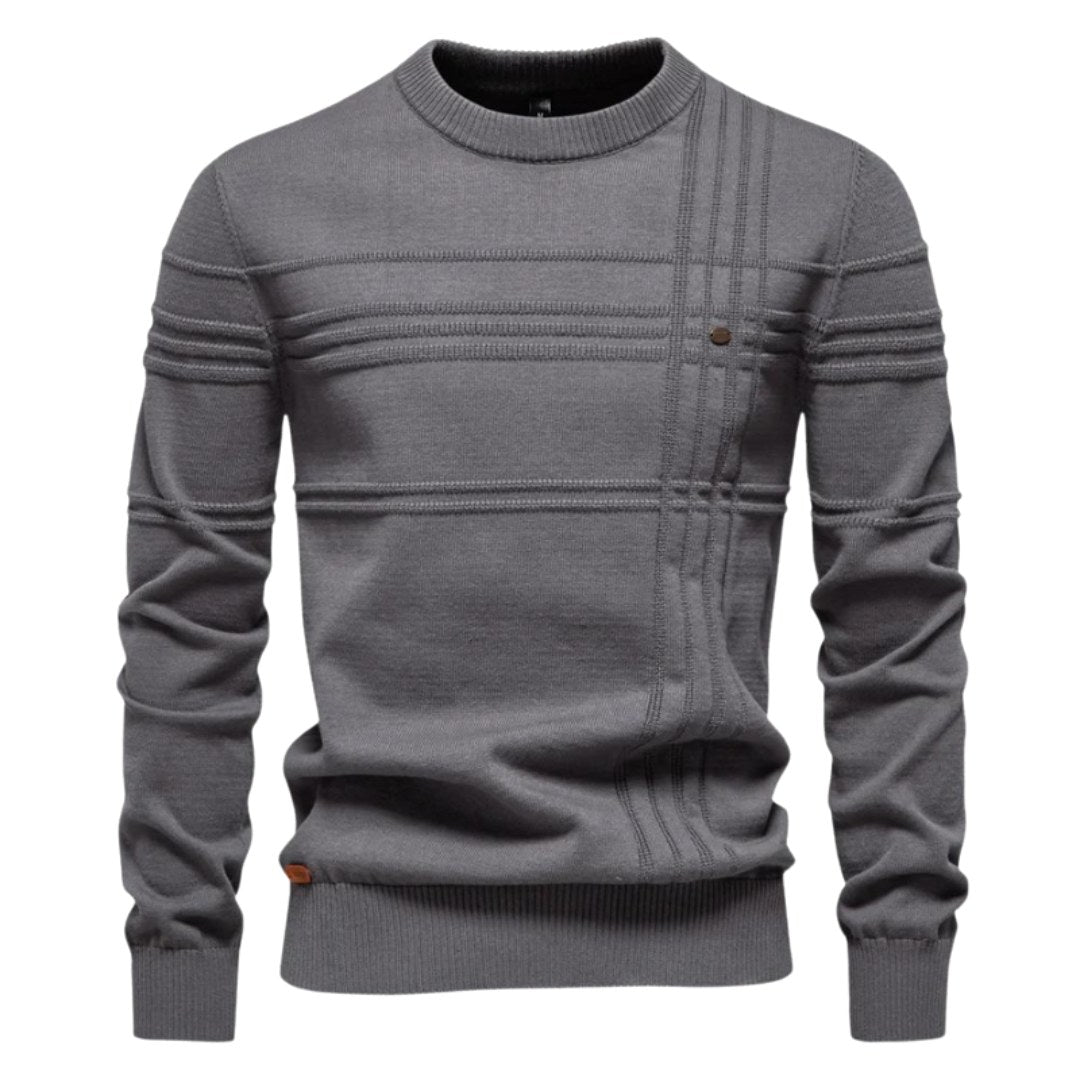 Pull homme maille tricot motif carreaux classique