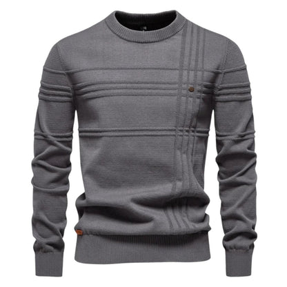 Pull homme maille tricot motif carreaux classique